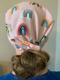 Pink Colorful Rainbow Scrub Hat- Style 1
