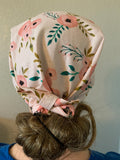 Pink Floral Scrub Hat- Style 1