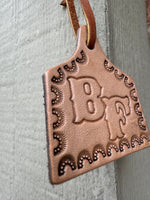 Borded Initials Keychain