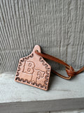 Borded Initials Keychain