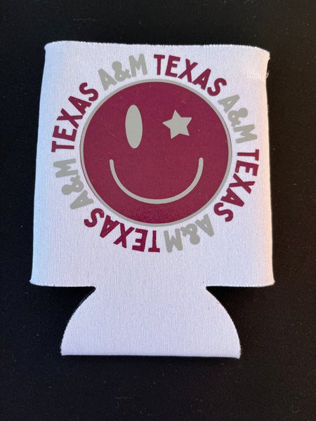 Aggie Smiley Face Koozie