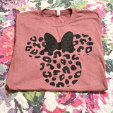 Girl Mouse Head Cheetah Long Sleeve T-Shirt