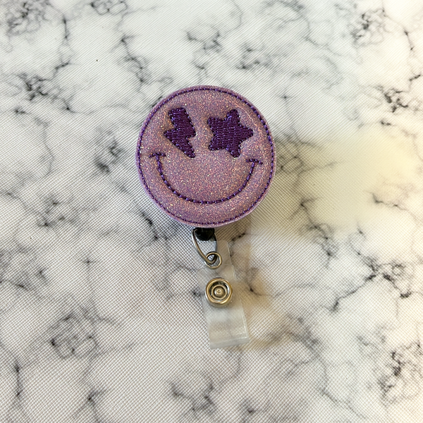 Smiley Face Lightning Bolt- Lavender