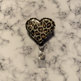 Cheetah Heart-Glitter Brown