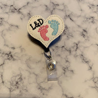 L&D Baby Feet Heart- White