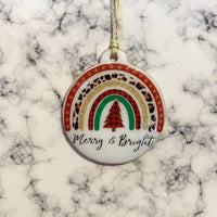 Merry & Bright Rainbow Christmas Ornament