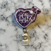 Stethoscope Heart- Glitter Acrylic