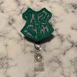 Green & Silver Crest Wizard