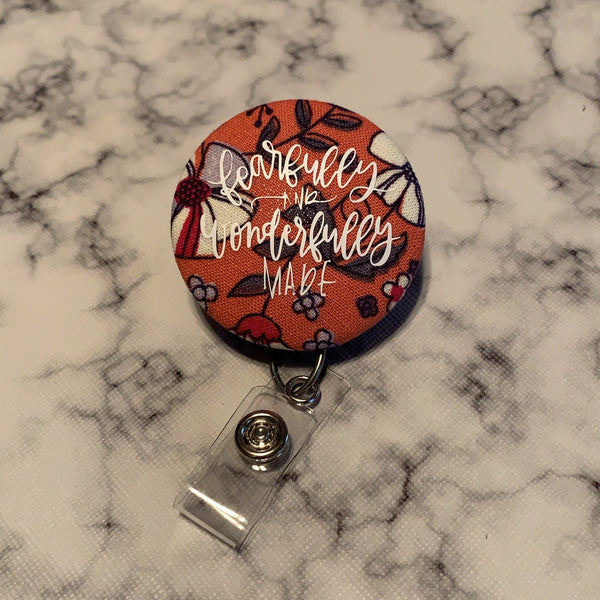 Floral Fearfully And Wonderfully Made Button