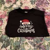 Santa Hat 2021 Merry Christmas Youth T-Shirt
