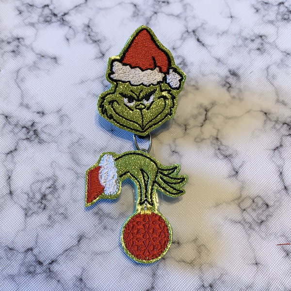 Santa Green Man Ornament-2 Piece