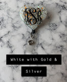 Heart Personalization- White With Gold & Silver