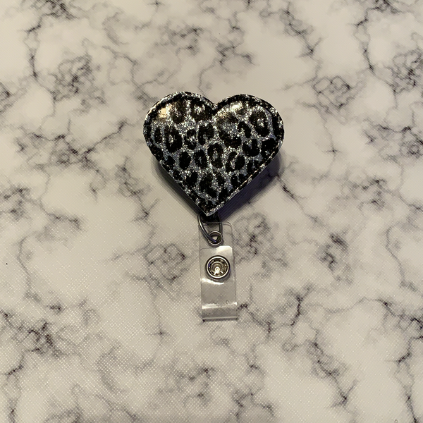 Cheetah Heart-Glitter Silver