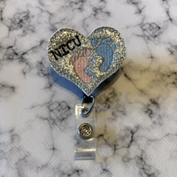 NICU Baby Feet Heart- Silver