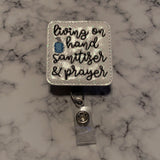 Living On Hand Sanitizer & Prayer-White