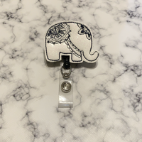 Mandala Elephant-White